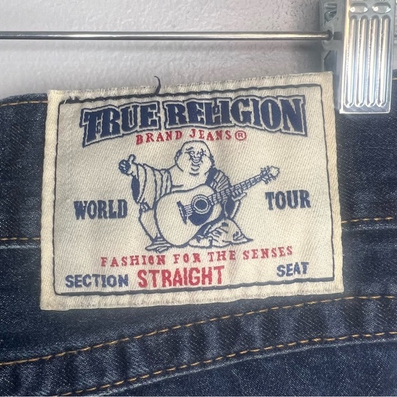 True Religion Womens Straight Leg Jeans Flap Pocket Sz 31 Slim Fit Retro Western - Picture 12 of 15